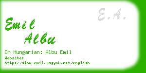 emil albu business card